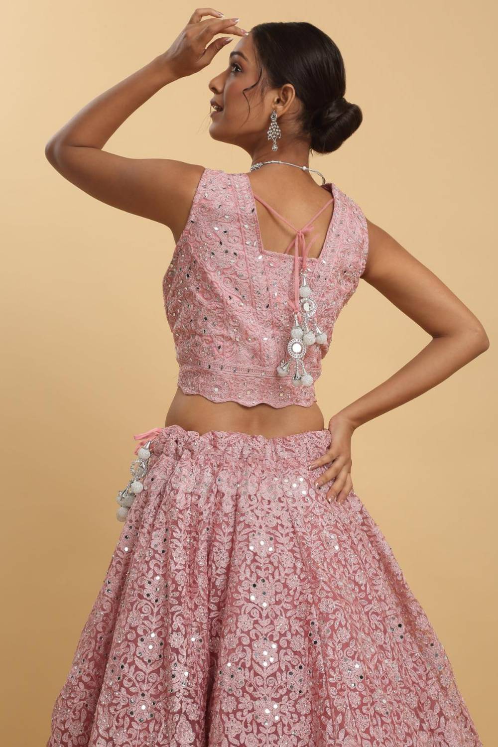 Utsav Mirror Embroidered and Layered Lehenga Set