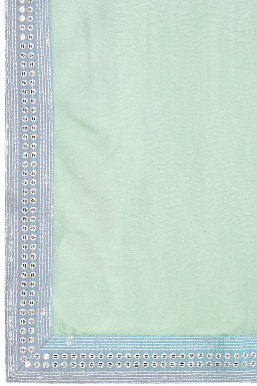 Ambar Ombre Embroidered Kurta Dupatta Set - Blue Sea Green