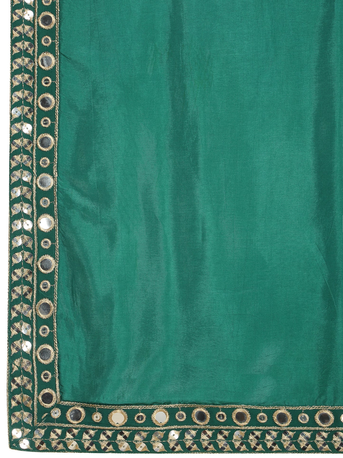 Festive Green Golden Thread Embroidered Kurta Dupatta Set