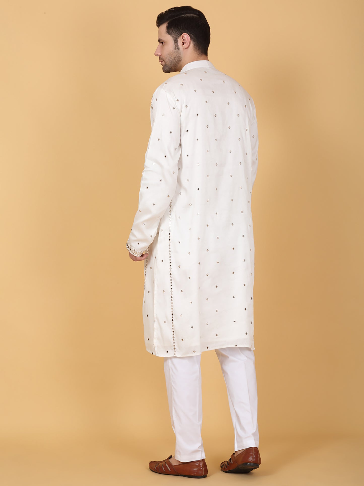 Zari Mirror Embroidered Kurta Set