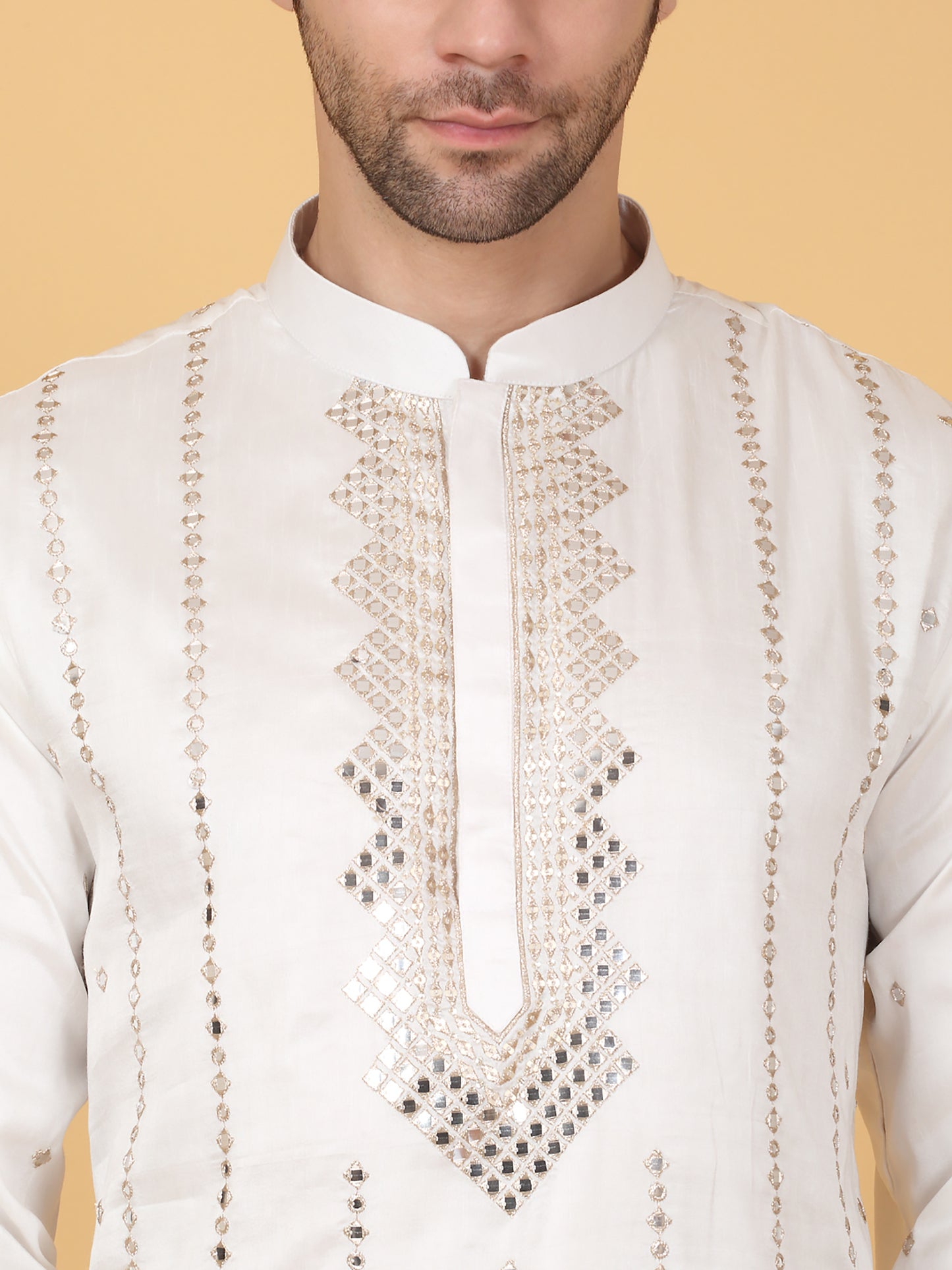 Zari Mirror Embroidered Kurta Set