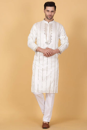Zari Mirror Embroidered Kurta Set