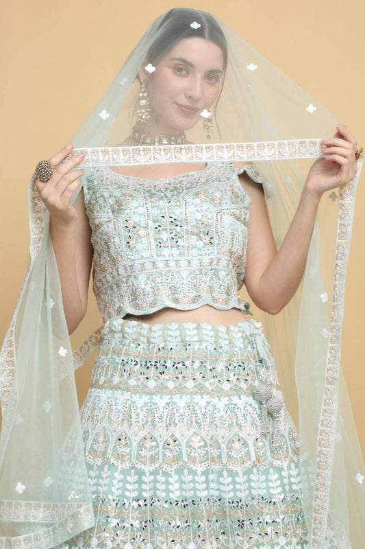Khushnuma Embroidered Floral Bridal Lehenga Set