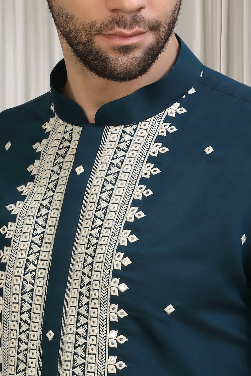 Classic  Embroidered Kurta With Back Elastic Pants