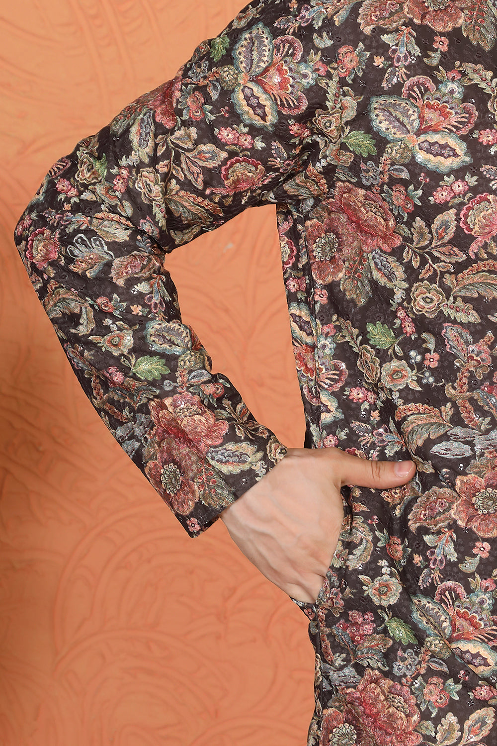 Classic   Floral Tapestry Inspired  Kurta with Back Elastic Pants