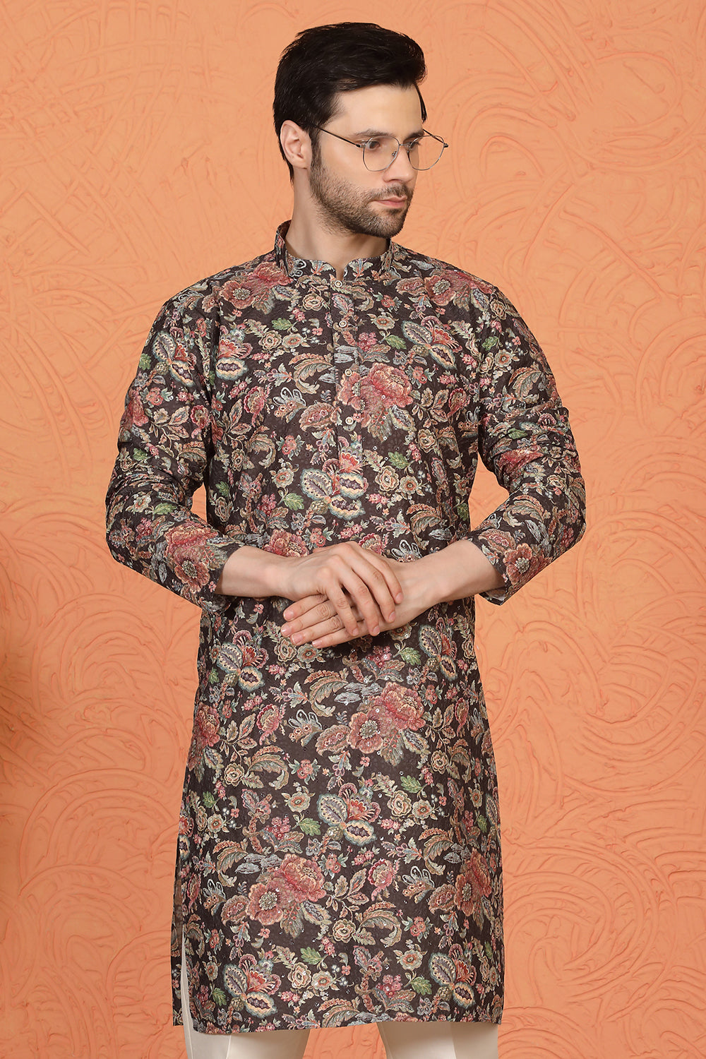 Classic   Floral Tapestry Inspired  Kurta with Back Elastic Pants