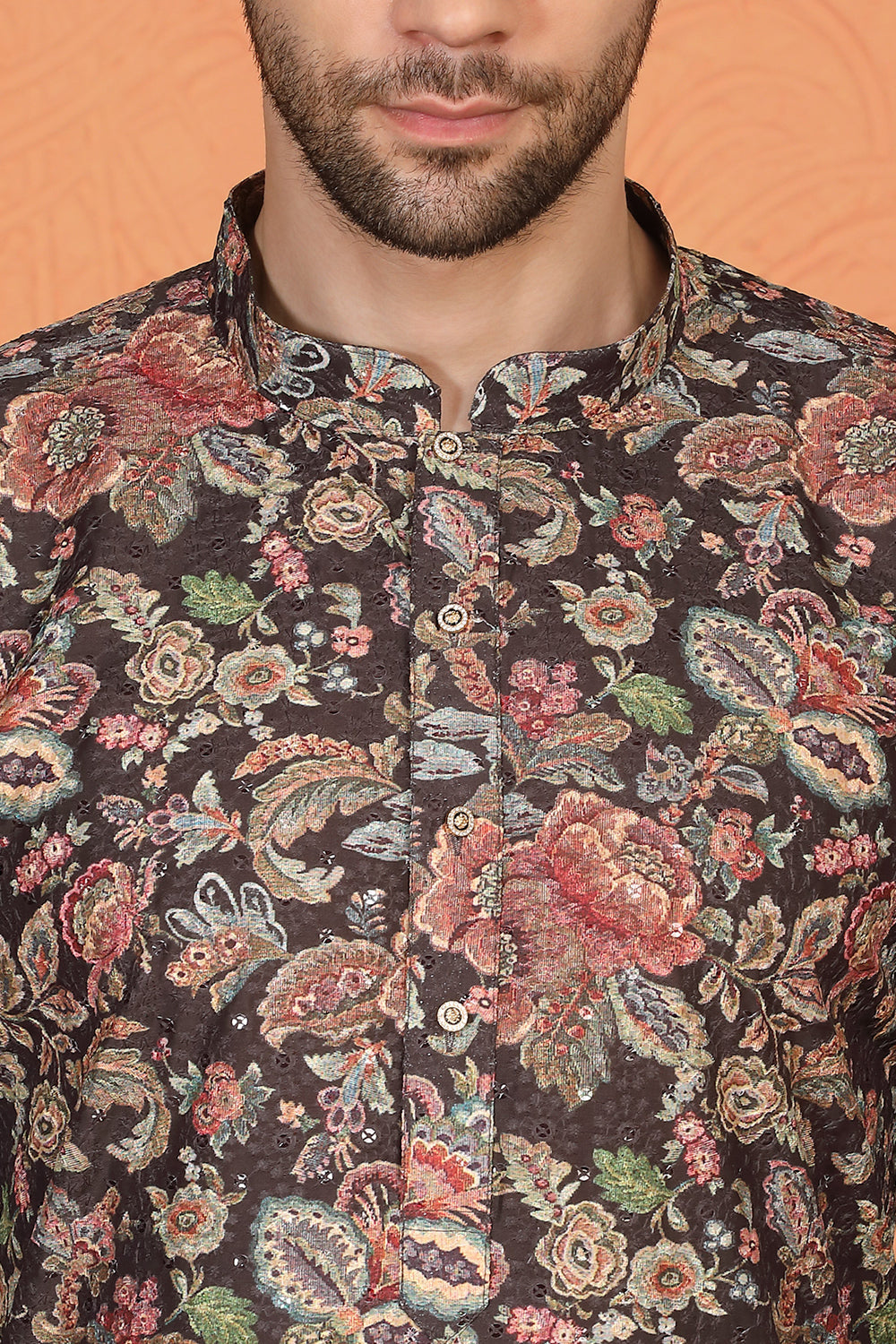 Classic   Floral Tapestry Inspired  Kurta with Back Elastic Pants
