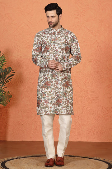Classic   Floral Tapestry Inspired  Kurta with Back Elastic Pants