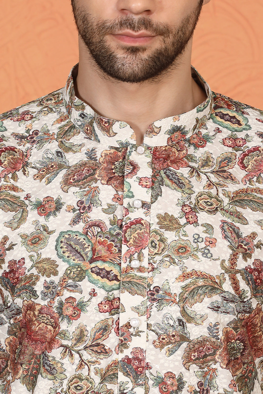 Classic   Floral Tapestry Inspired  Kurta with Back Elastic Pants