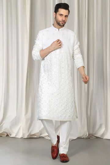 Harsh Mirror  Embroidered Kurta With Back Elastic Pants