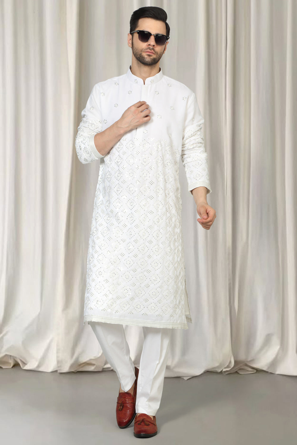 Harsh Mirror  Embroidered Kurta With Back Elastic Pants