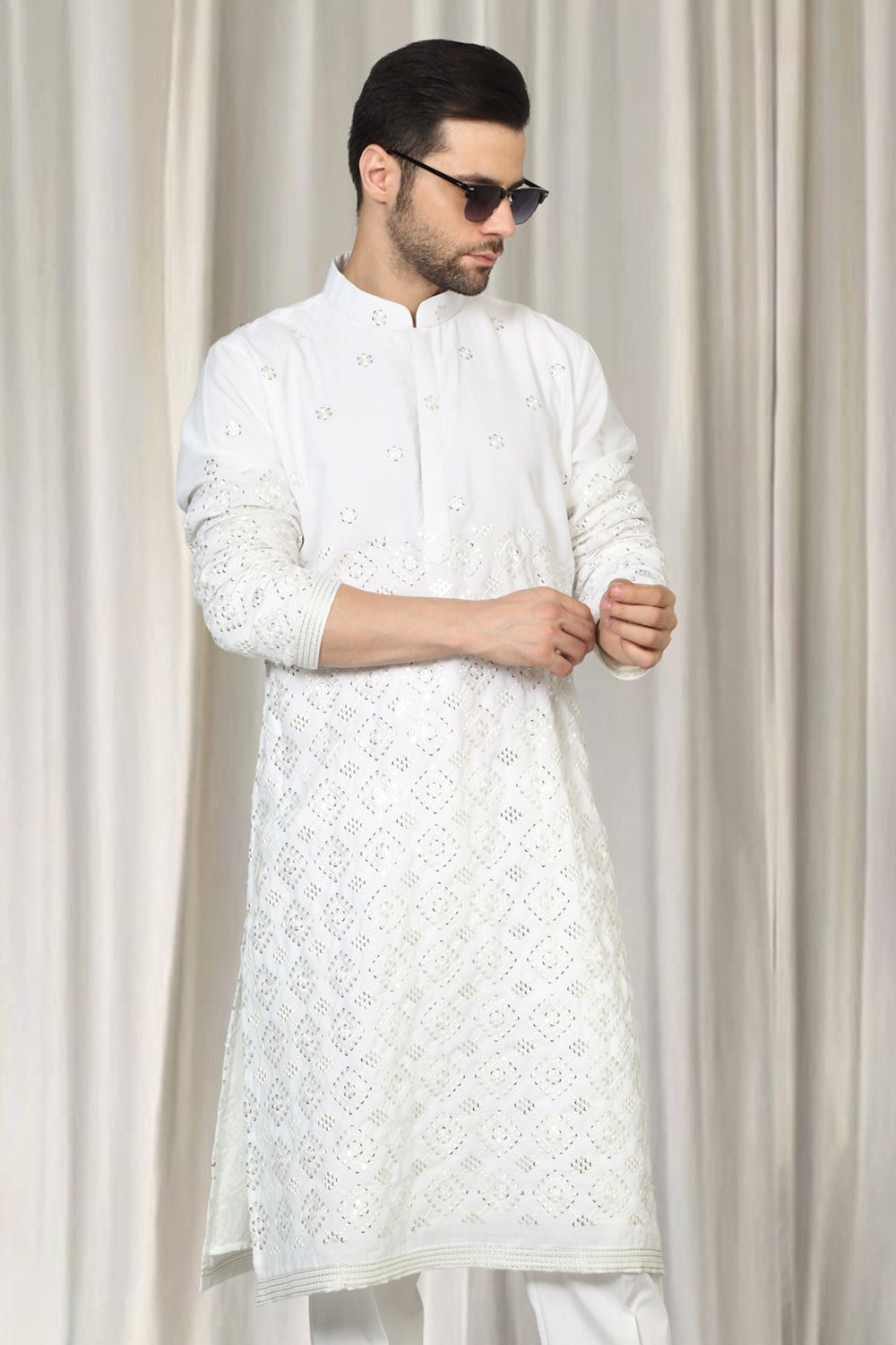 Harsh Mirror  Embroidered Kurta With Back Elastic Pants