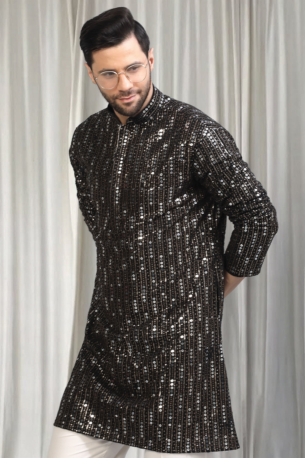 Jhilmil Embroidered Kurta With  Back Elastic Pants