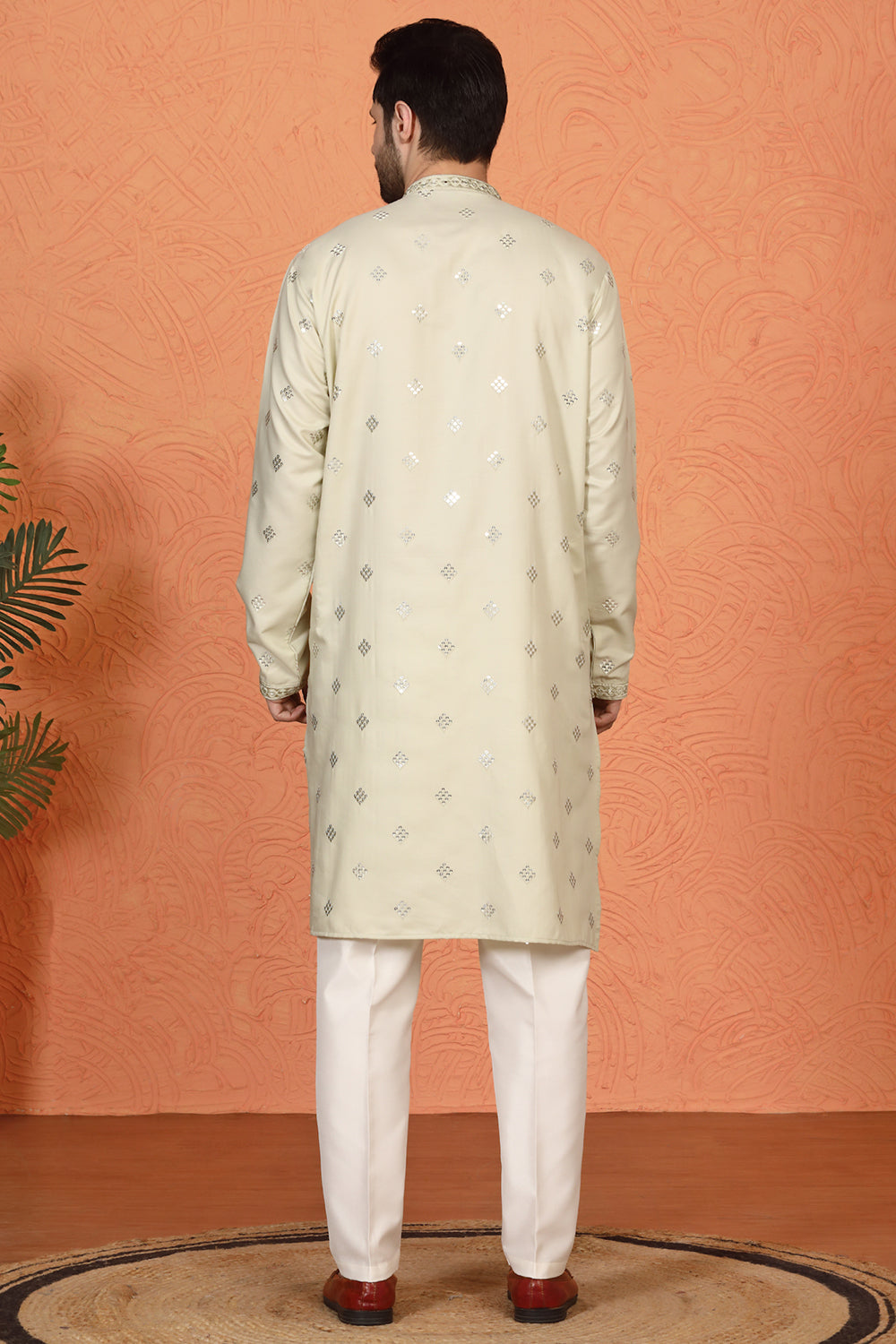 Krish Mirror  Embroidered Kurta with  Back Elastic Pants