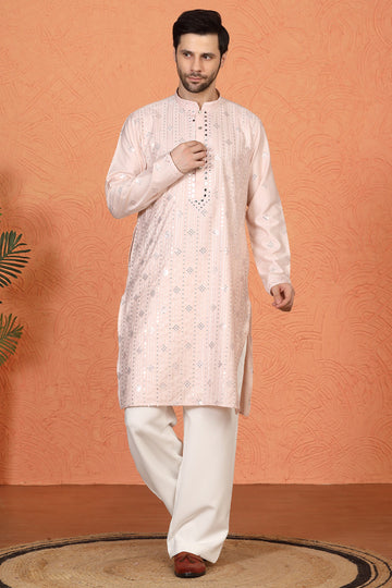 Krish  Mirror  Embroidered Kurta with  Loose Fit Parallel  Pants