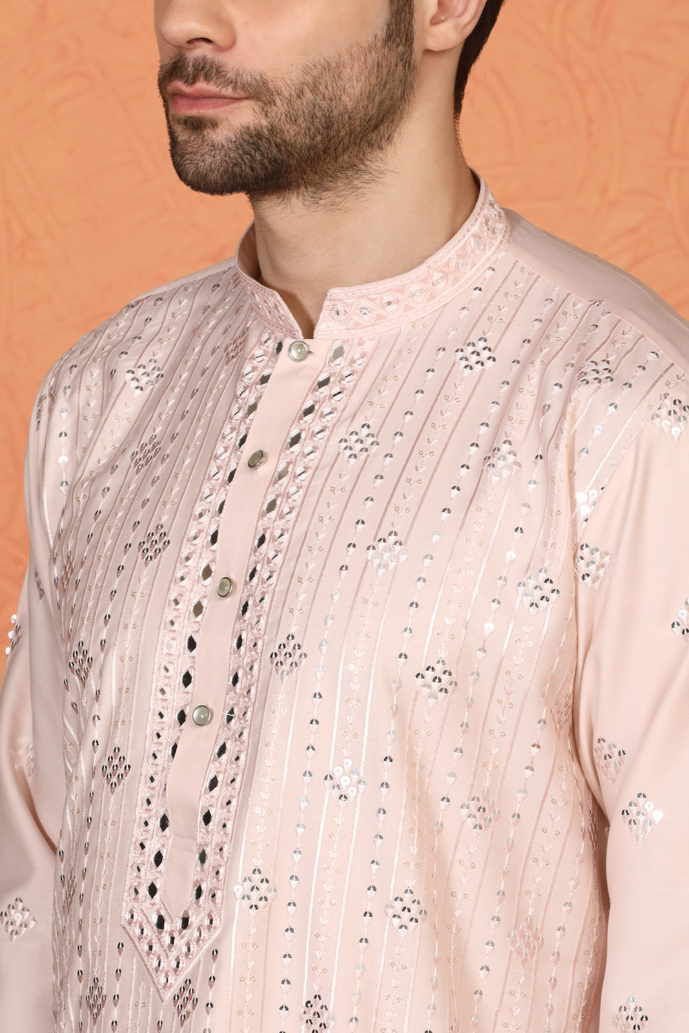 Krish  Mirror  Embroidered Kurta with  Loose Fit Parallel  Pants