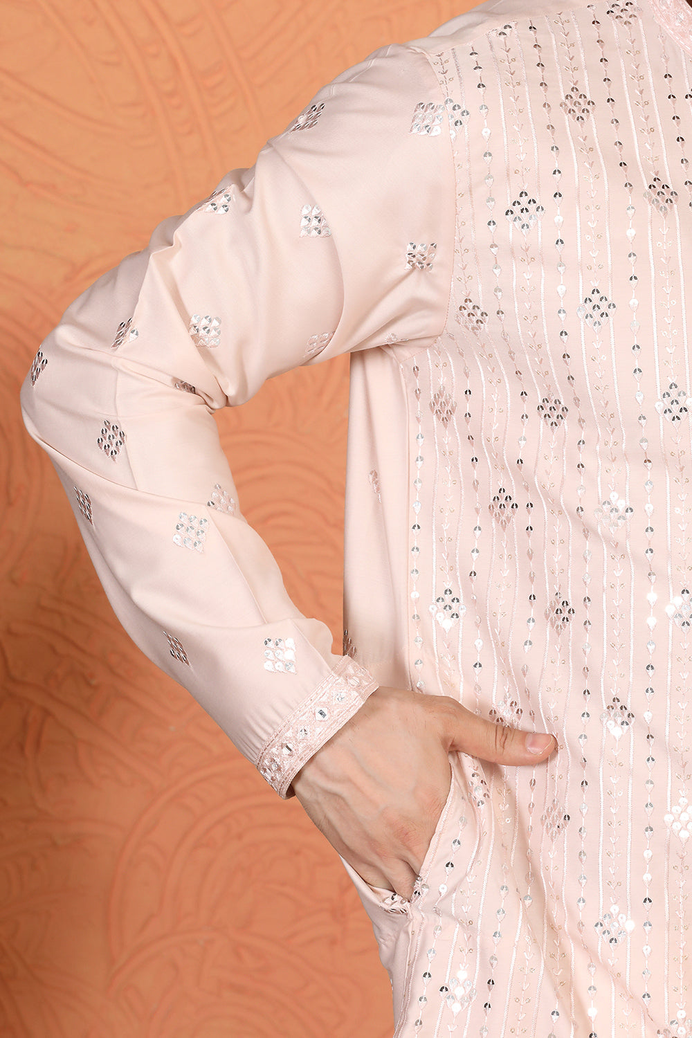 Krish  Mirror  Embroidered Kurta with  Loose Fit Parallel  Pants