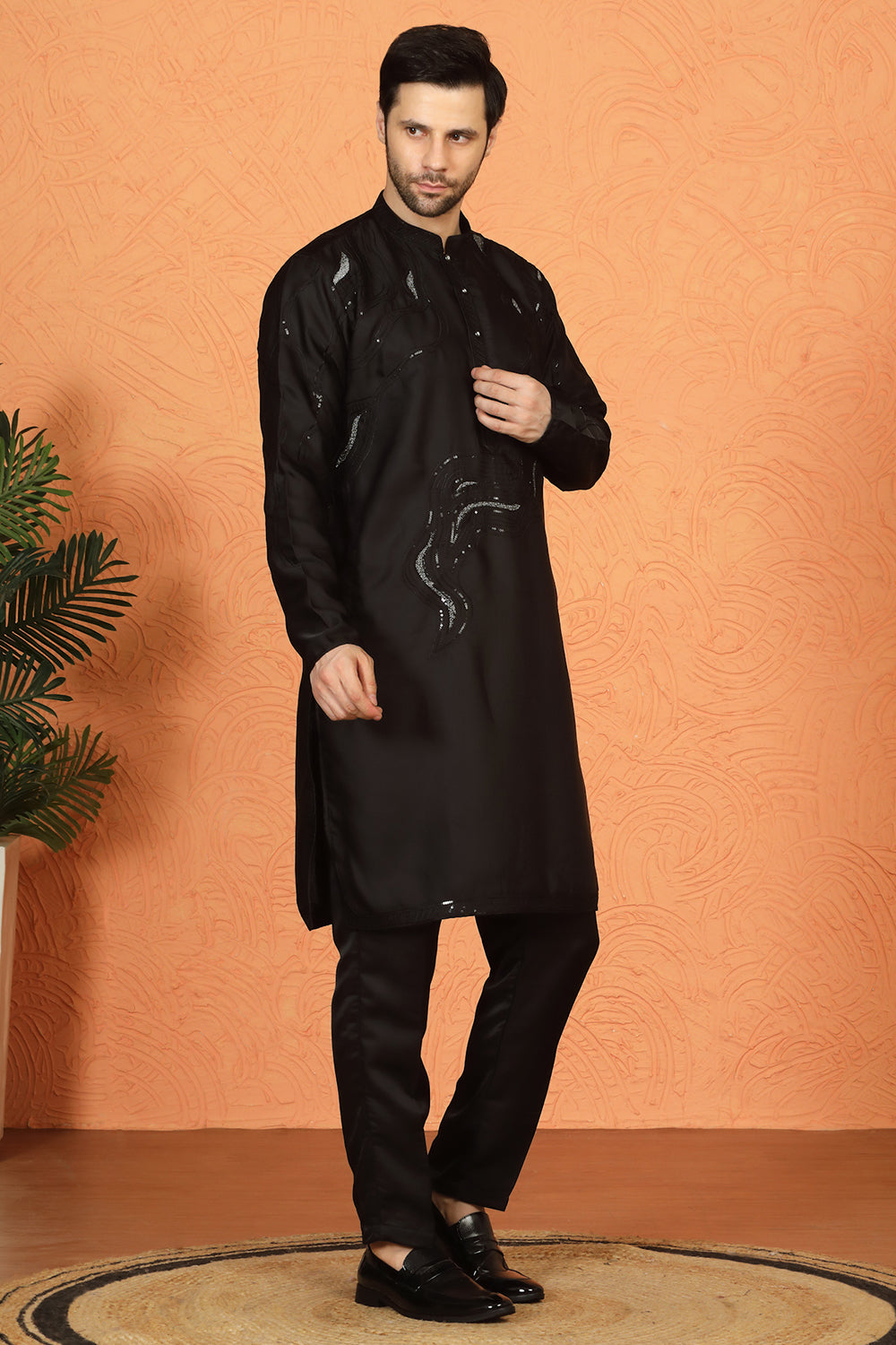 Mehfil-E-Khaas  Embroidered Kurta Set with Back Elastic Pants