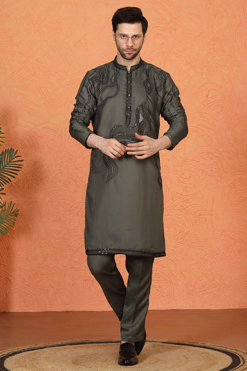 Mehfil-E-Khaas  Embroidered Kurta Set with Back Elastic Pants
