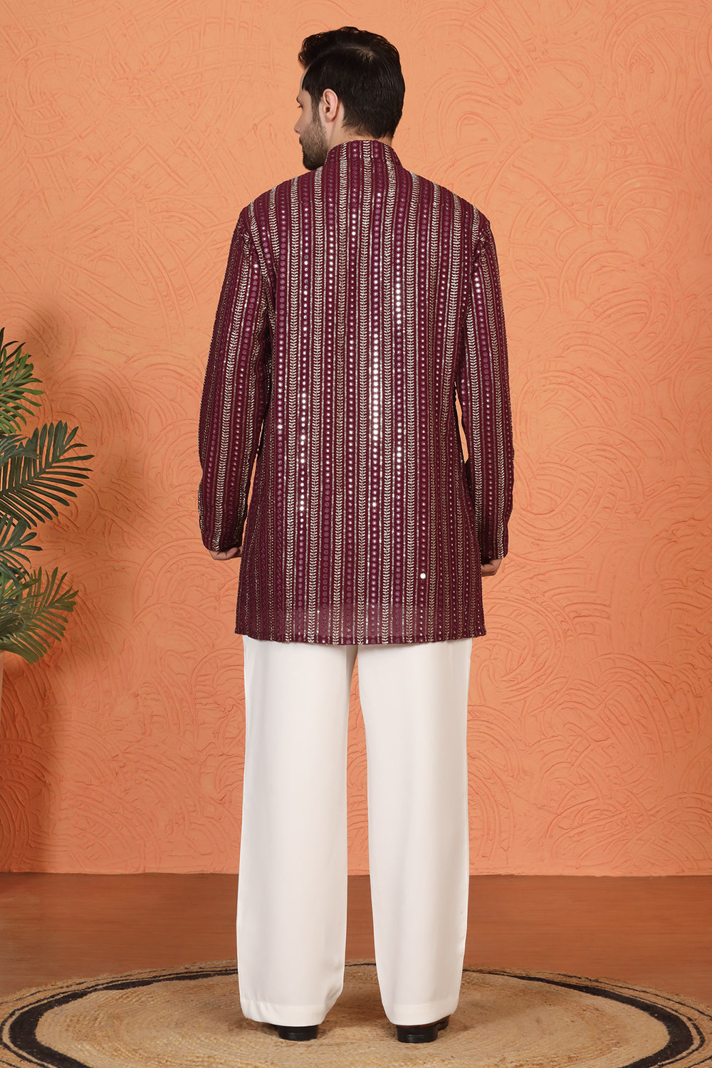 Mihir Embroidered Kurta  with Loose Fit Back Elastic Parallel Pants