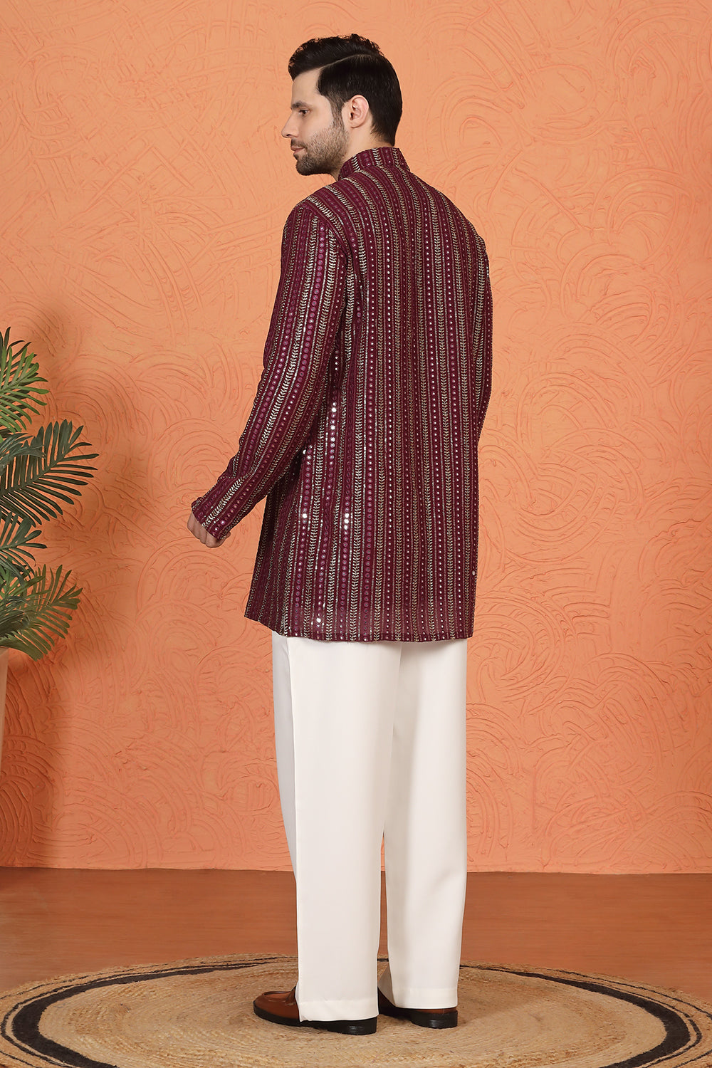 Mihir Embroidered Kurta  with Loose Fit Back Elastic Parallel Pants