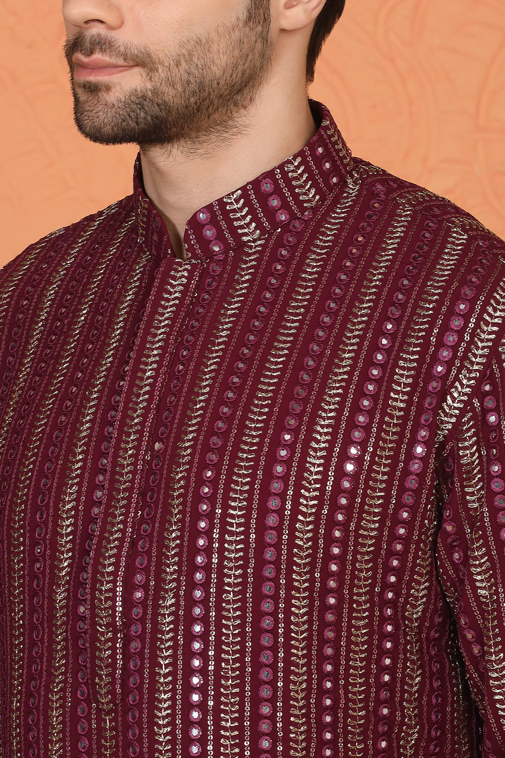 Mihir Embroidered Kurta  with Loose Fit Back Elastic Parallel Pants