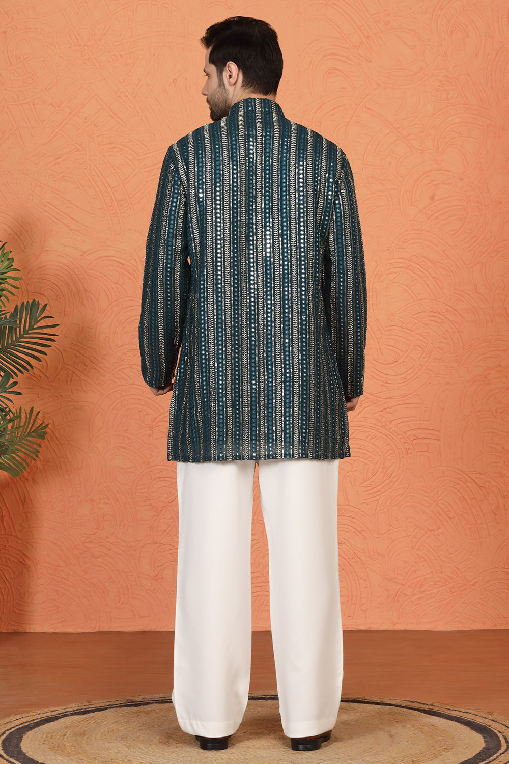 Mihir Embroidered Kurta  with Loose Fit Back Elastic Parallel Pants
