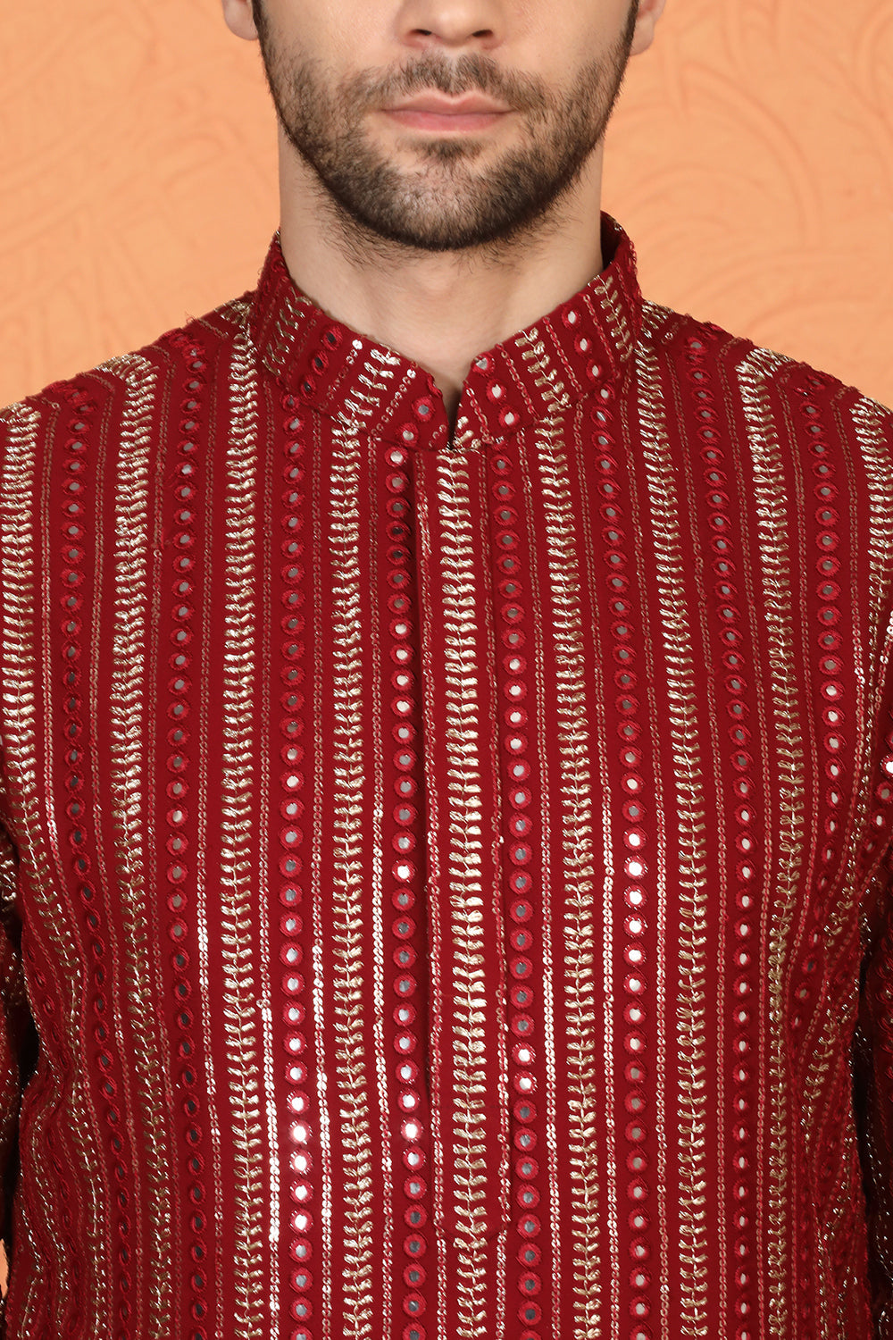 Mihir Embroidered Kurta  with Loose Fit Back Elastic Parallel Pants