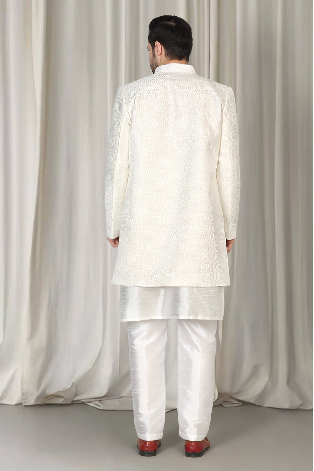 Mihir Embroidered Long Open Jacket With Kurta And  Pants