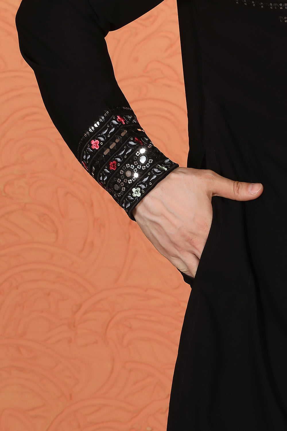 Multi Colored Flora Embroidered Kurta with Loose Fit Parallel Matching  Pants