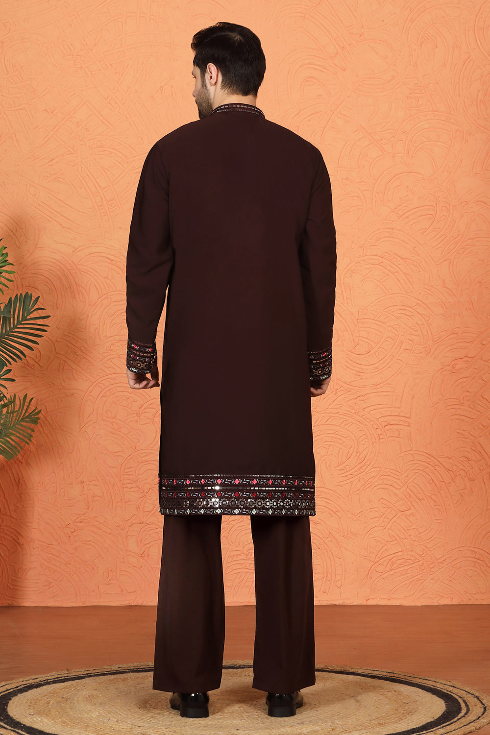 Multi Colored Flora Embroidered Kurta with Loose Fit Parallel Matching  Pants