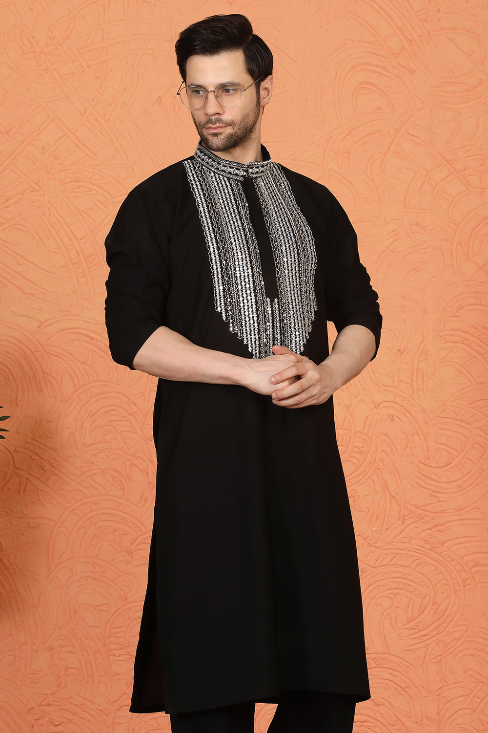 Nawaaz  Embroidered Kurta with Loose Fit Parallel Matching  Pants