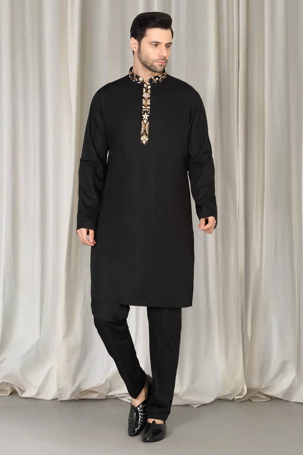 Phool Bahaar Embroidered Bandi With Kurta And  Back Elastic Pants