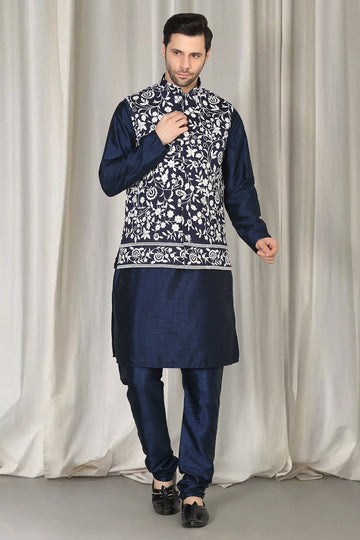 Phool Bahaar Embroidered Bandi With Kurta And  Back Elastic Pants