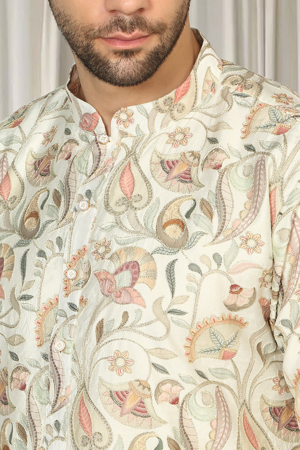Phool Bahaar Embroidered Kurta With Back Elastic Pants