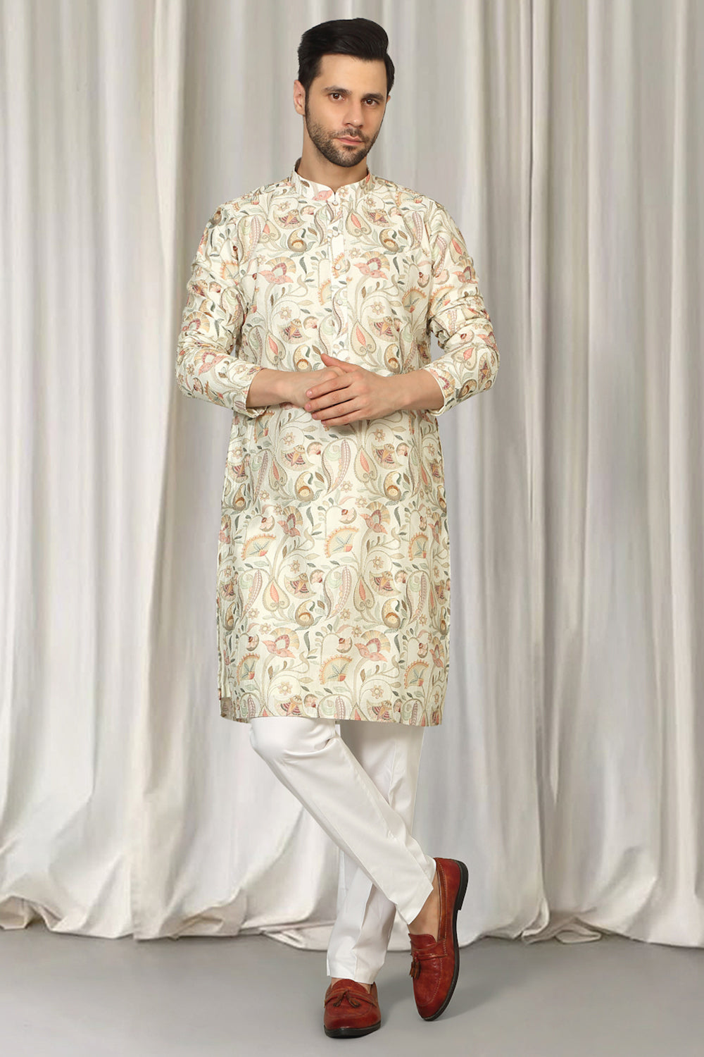 Phool Bahaar Embroidered Kurta With Back Elastic Pants