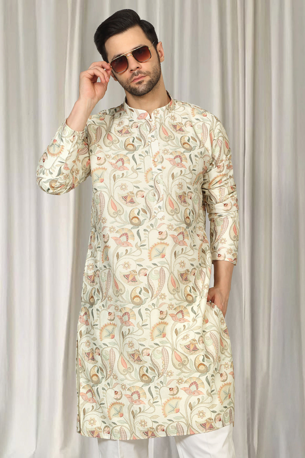 Phool Bahaar Embroidered Kurta With Back Elastic Pants