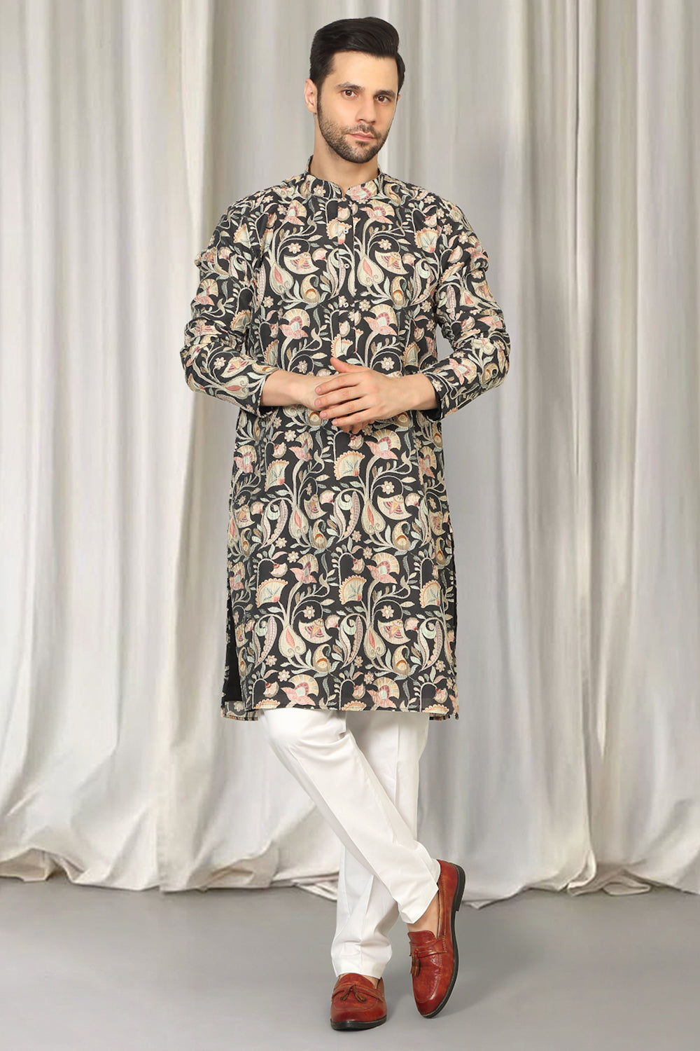 Phool Bahaar Embroidered Kurta With Back Elastic Pants