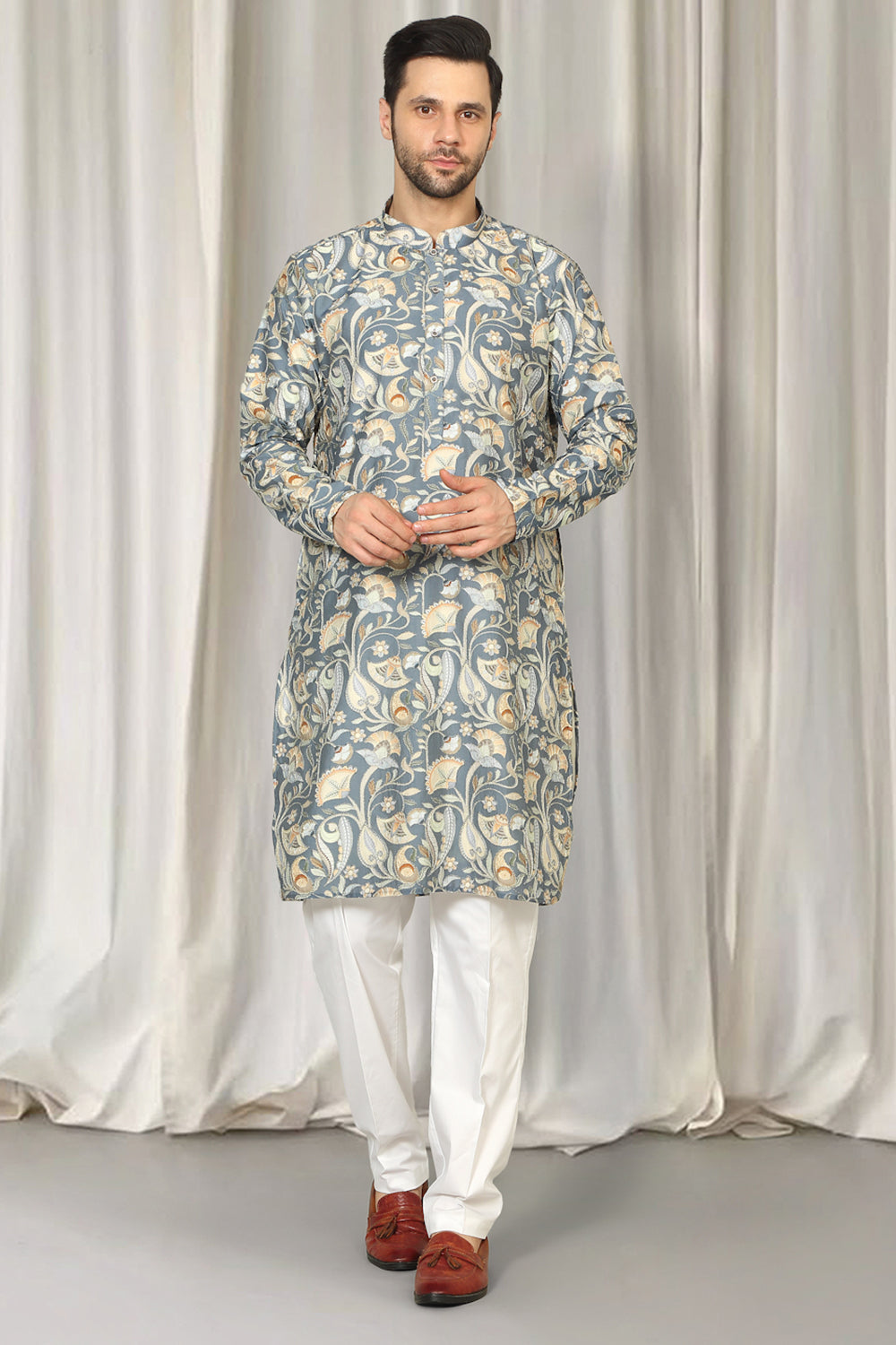 Phool Bahaar Embroidered Kurta With Back Elastic Pants