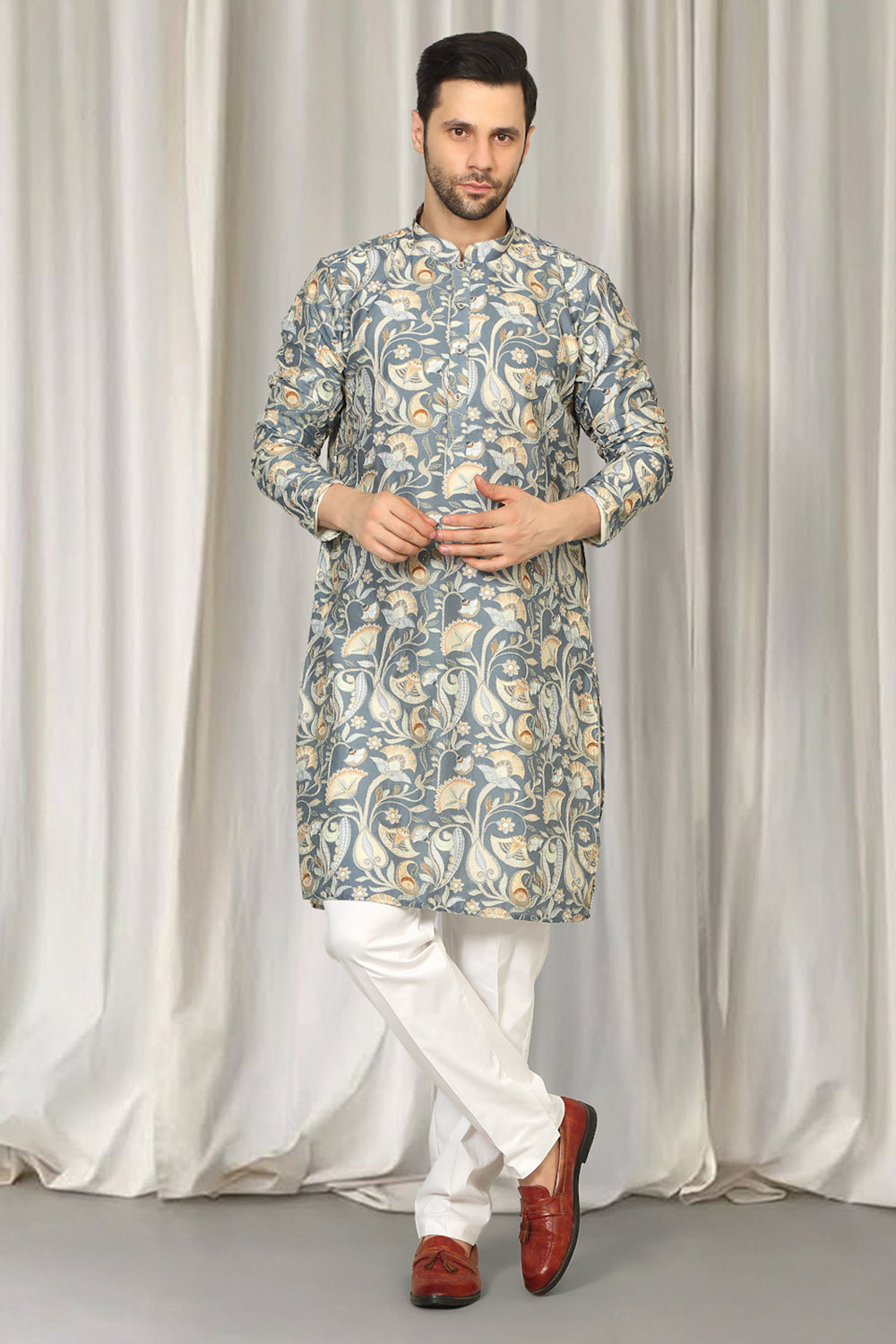 Phool Bahaar Embroidered Kurta With Back Elastic Pants
