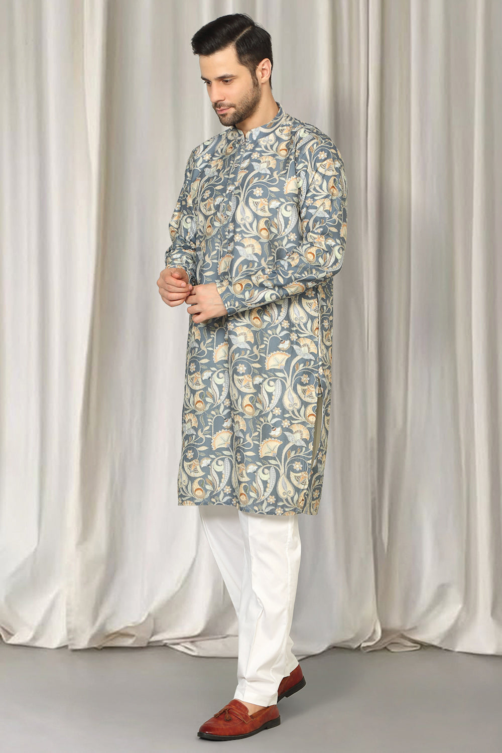 Phool Bahaar Embroidered Kurta With Back Elastic Pants