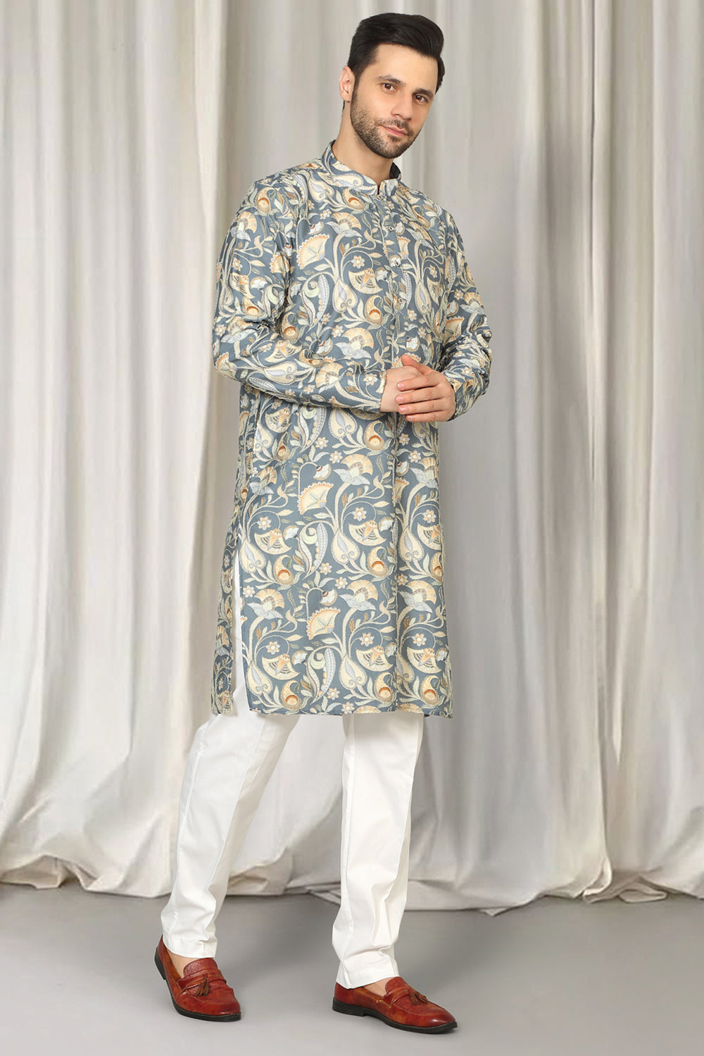 Phool Bahaar Embroidered Kurta With Back Elastic Pants