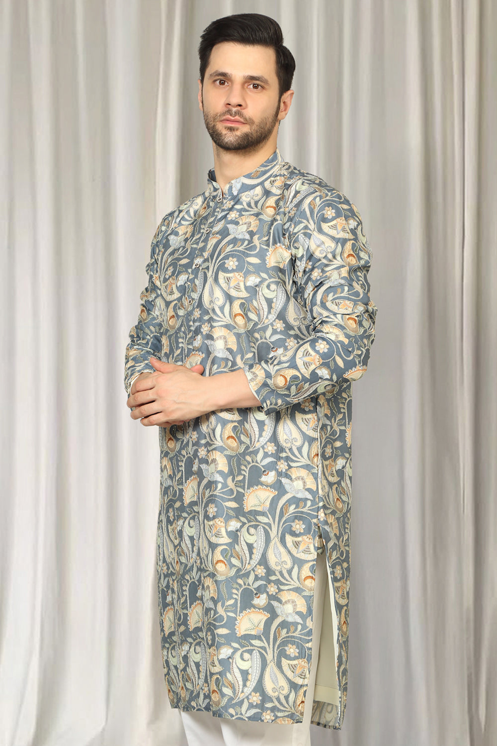 Phool Bahaar Embroidered Kurta With Back Elastic Pants