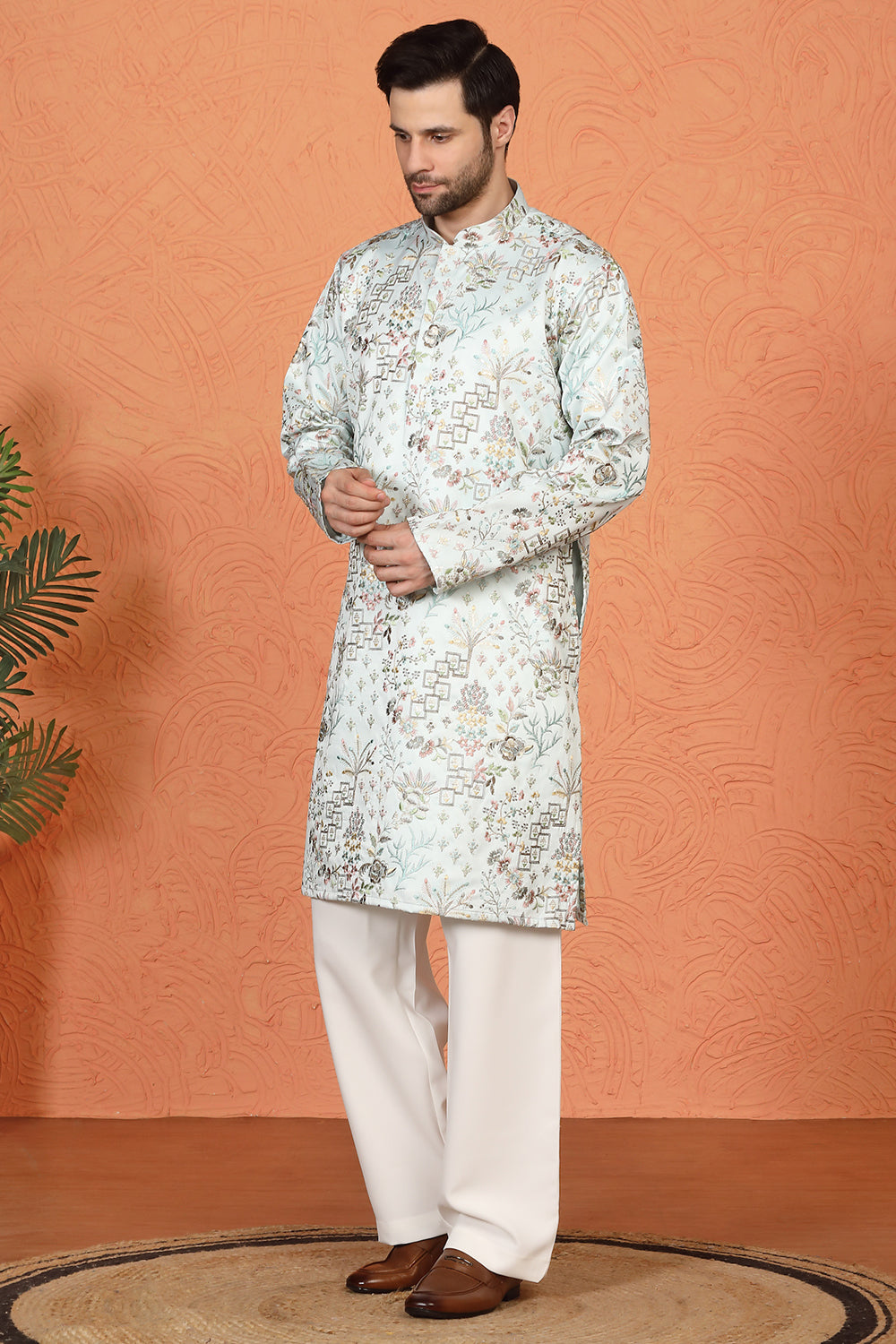 Phool Jahaan All Over  Embroidered Kurta with Loose Fit Parallel Pants