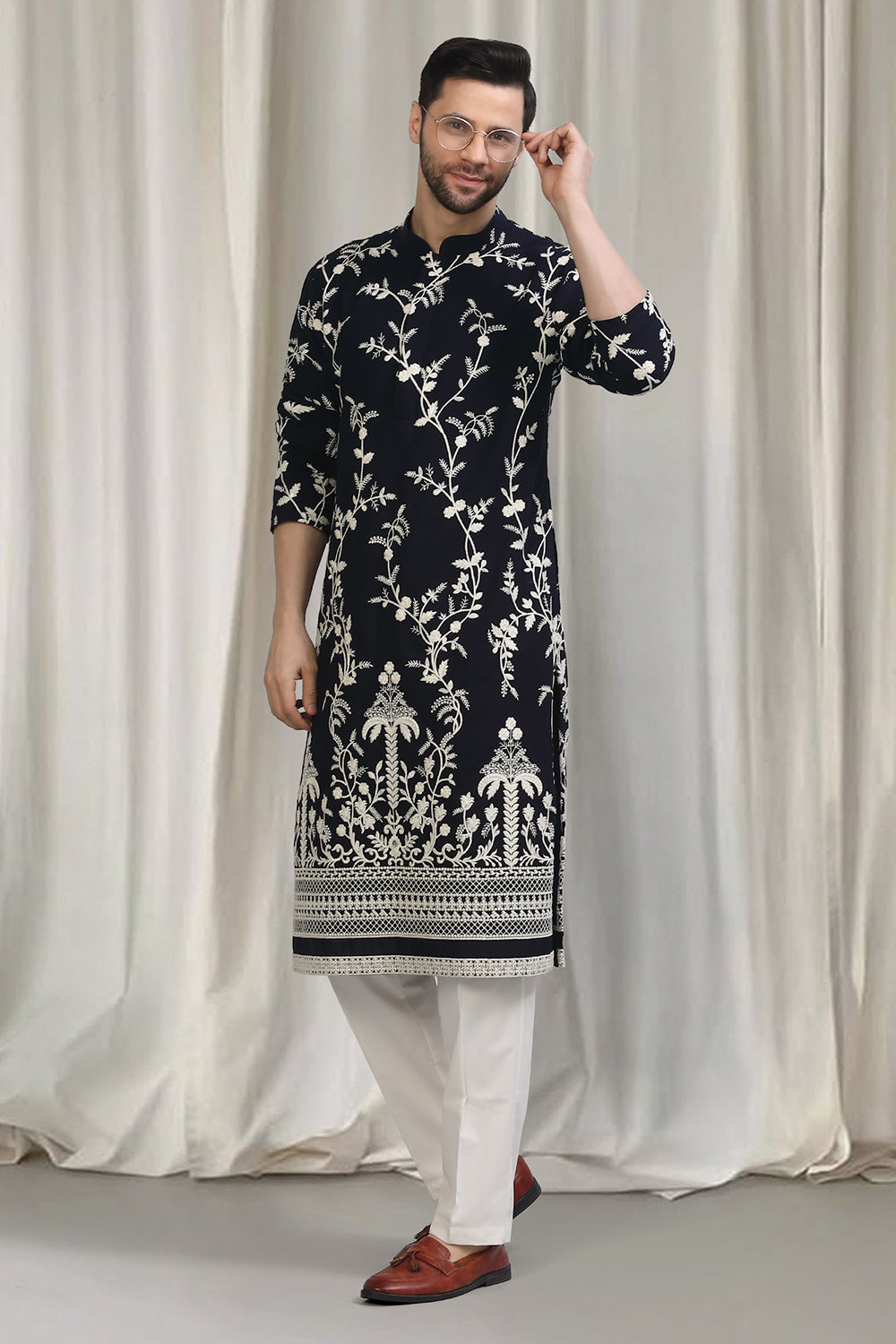 Phool Patti  Embroidered Kurta With Back Elastic Pants And Dupatta
