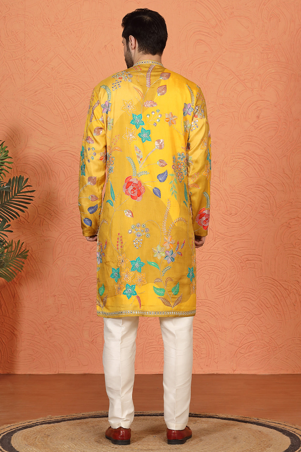 Phool Utsav  Printed  Embroidered Kurta with Back Elastic Pants