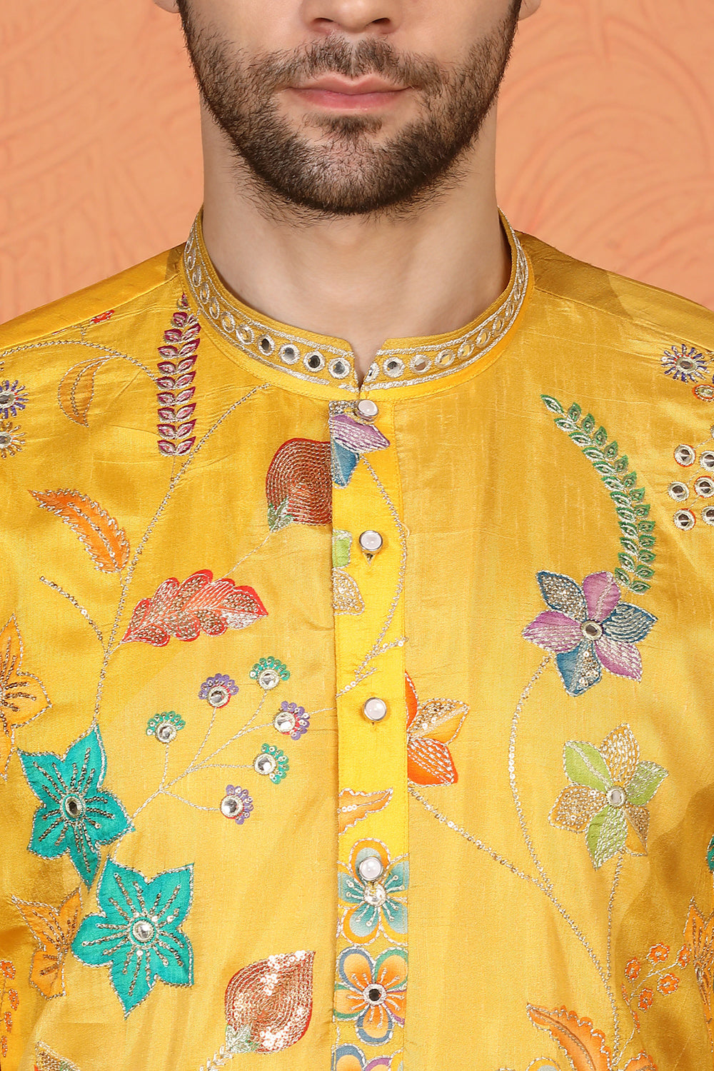Phool Utsav  Printed  Embroidered Kurta with Back Elastic Pants