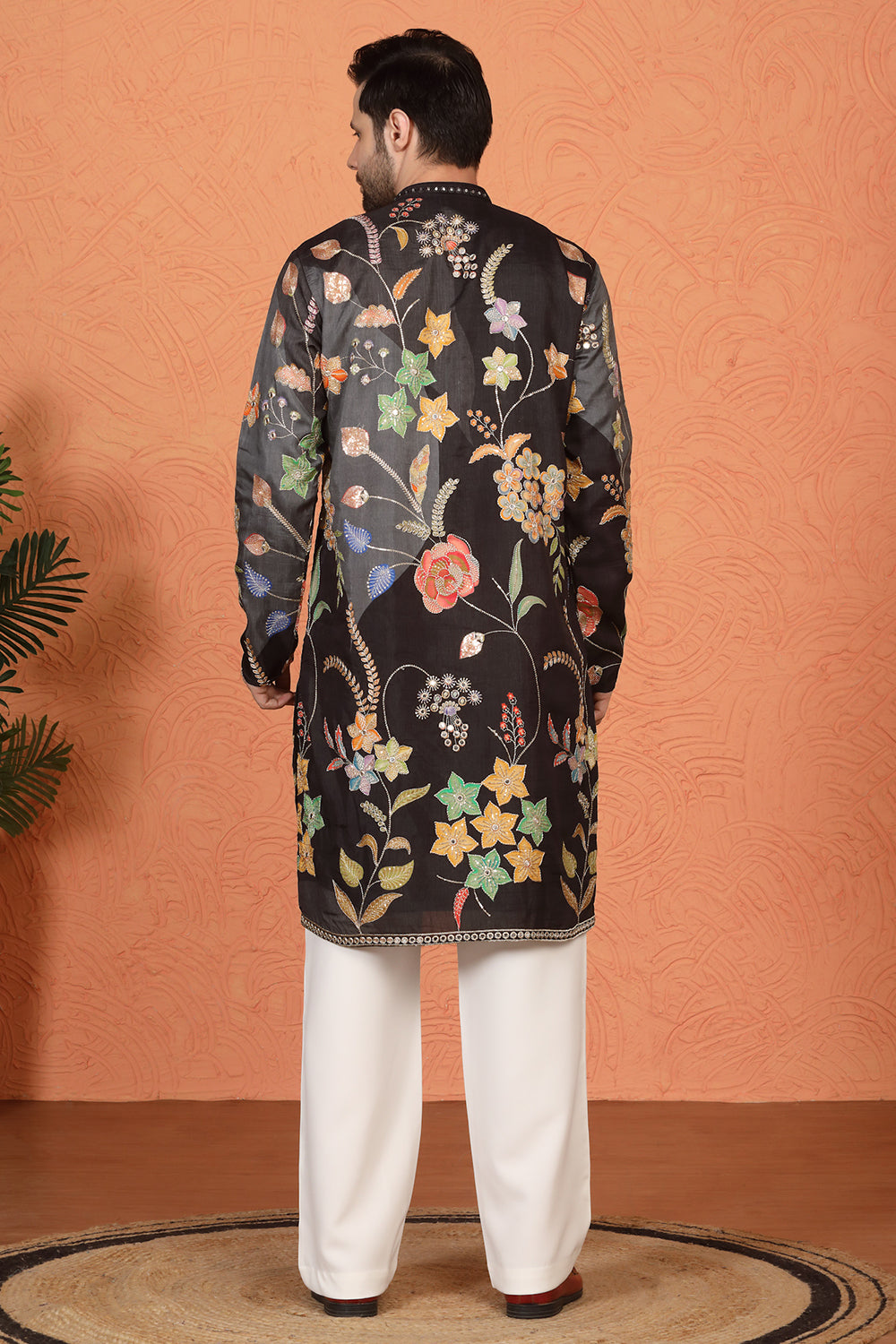 Phool Utsav  Printed  Embroidered Kurta with Loose Fit Parallel  Pants