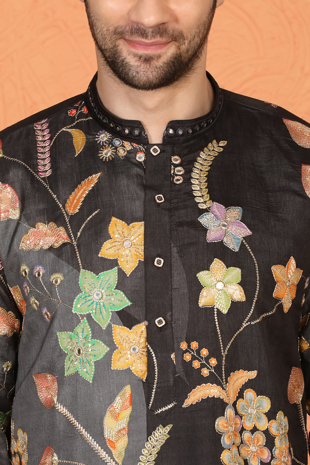 Phool Utsav  Printed  Embroidered Kurta with Loose Fit Parallel  Pants