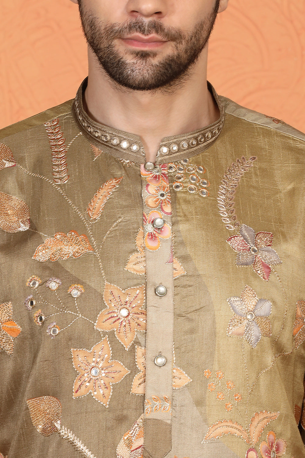 Phool Utsav  Printed  Embroidered Kurta with Back Elastic Pants